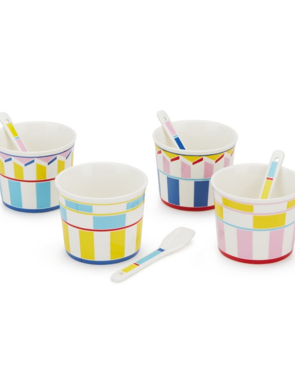 Geocromia Porcelain Dinnerware - Ice Cream Bowl Set of 4